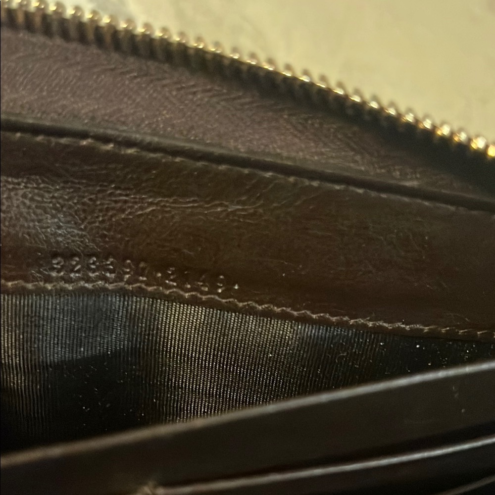 Gucci Long Brown Embossed Zip Wallet - Picture 10 of 11